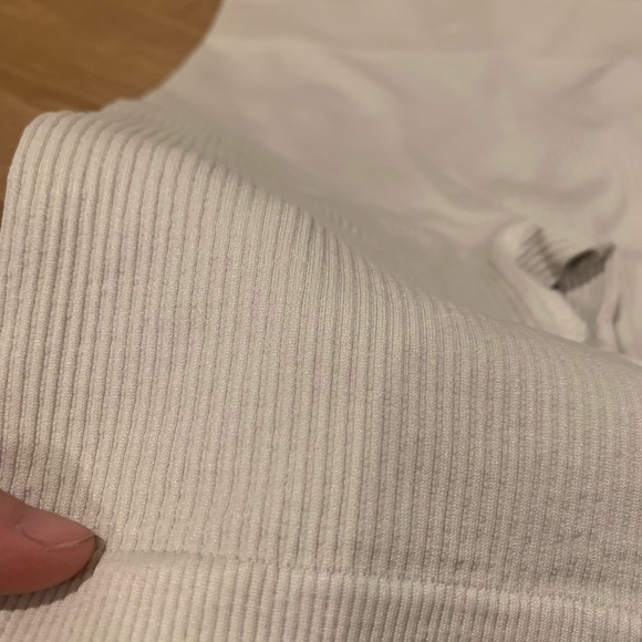 Beige Ribbed Stretch Workout Set - Picture 7 of 8